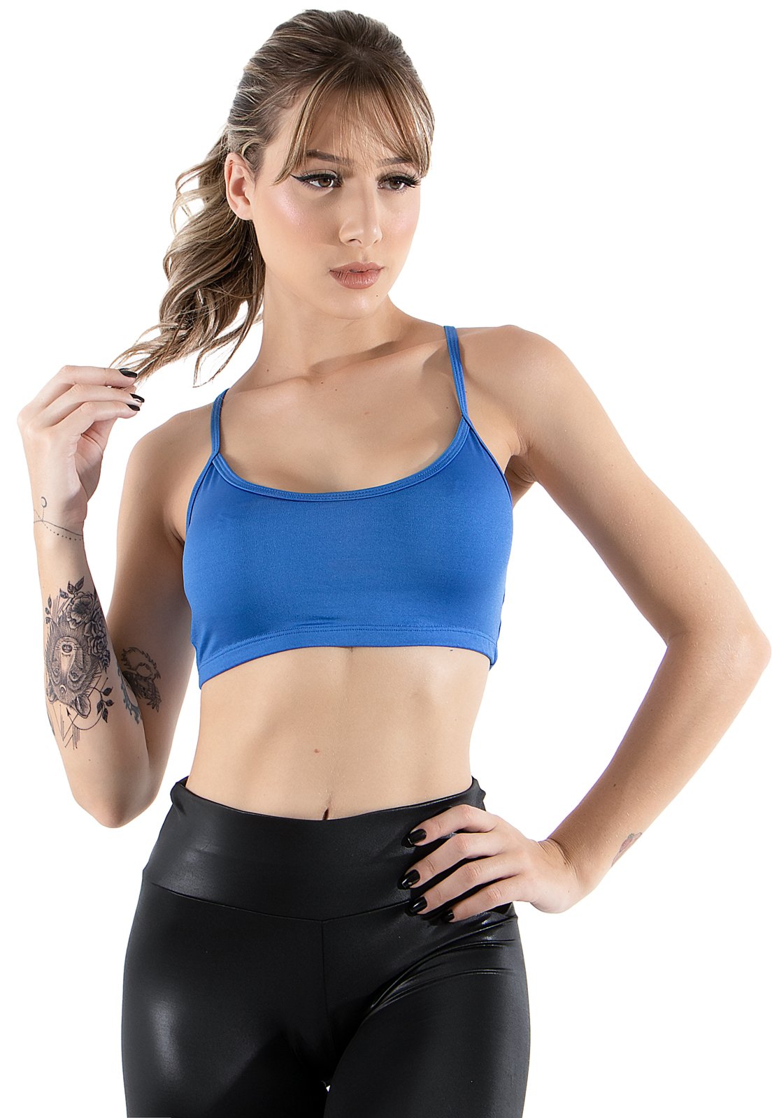 Top Alcinha 4 Estações Alça Fina Nadador Sem Bojo Moda Fitness Royal