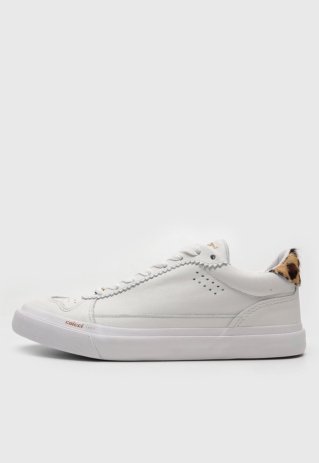 Tênis Colcci Recorte Animal Print Branco