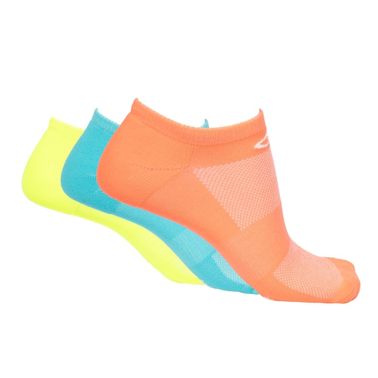 Vista 2 Meia Unissex Olympikus com 3 Pares Cano Invisível Neon Multi OLYMPIKUS verde neon