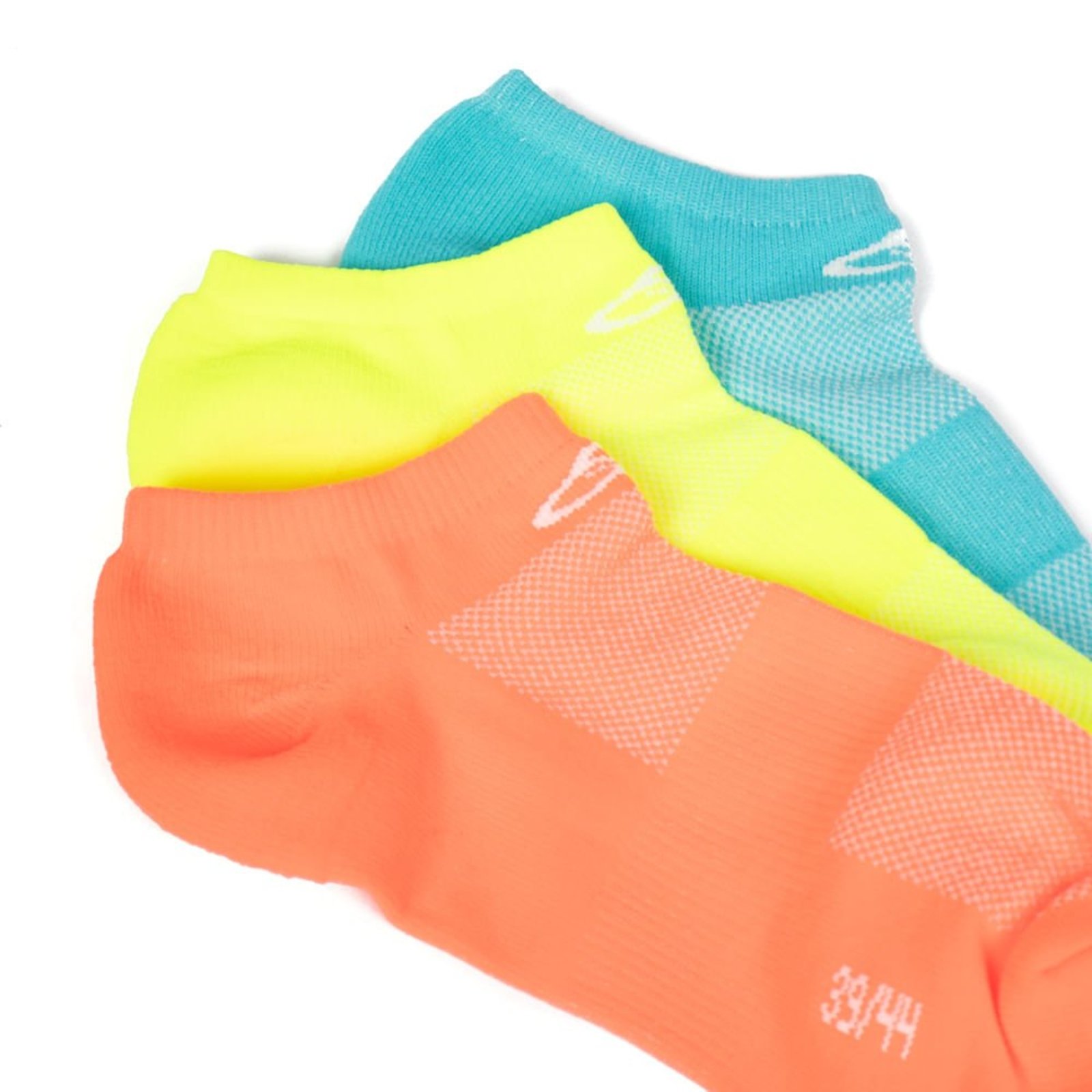 Vista 3 Meia Unissex Olympikus com 3 Pares Cano Invisível Neon Multi OLYMPIKUS verde neon