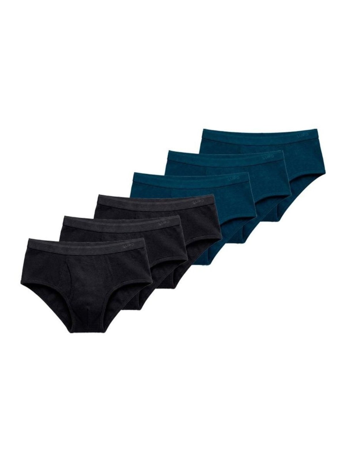 Kit com 6 Cuecas Slip Lupo com Abertura 546-003