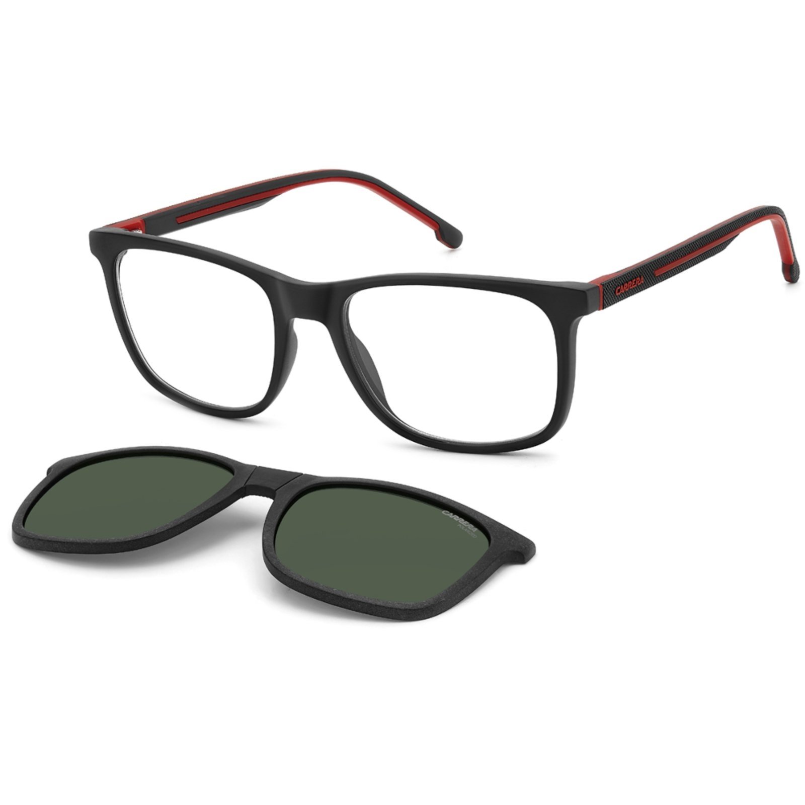 Vista 2 Óculos de Sol Carrera Clipon 8918 C BLX 5418 Masculino preto Carrera preto