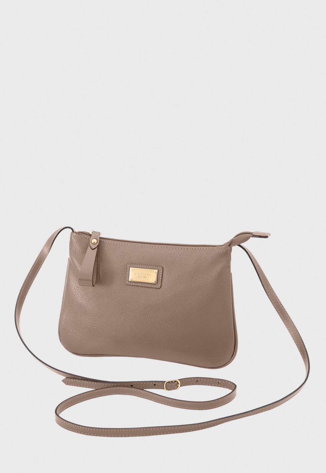 Vista 2 Bolsa Transversal de Couro Mariart 199MRT New bege Mariart bege