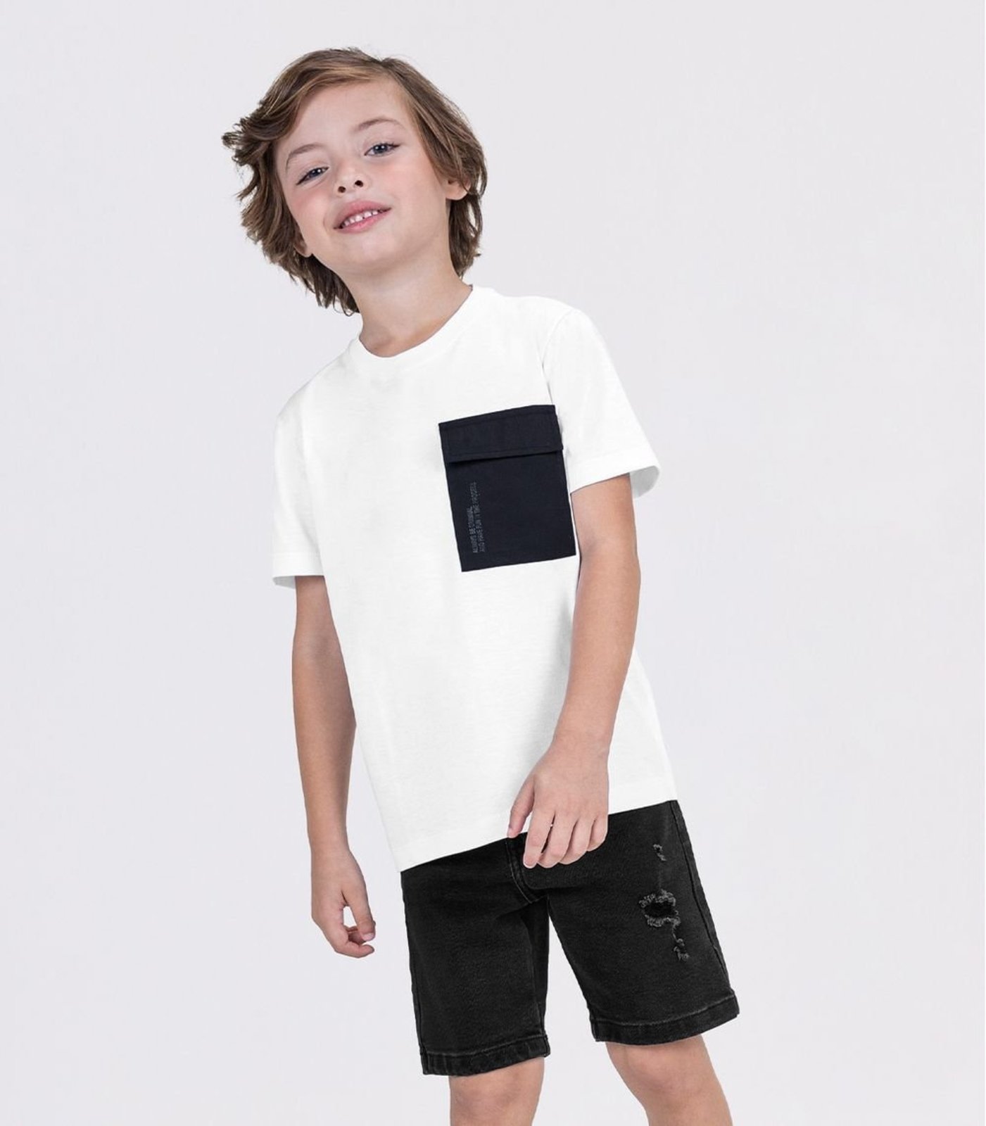 Infantil – Conjunto Camiseta Com Bermuda Trick Nick Branco