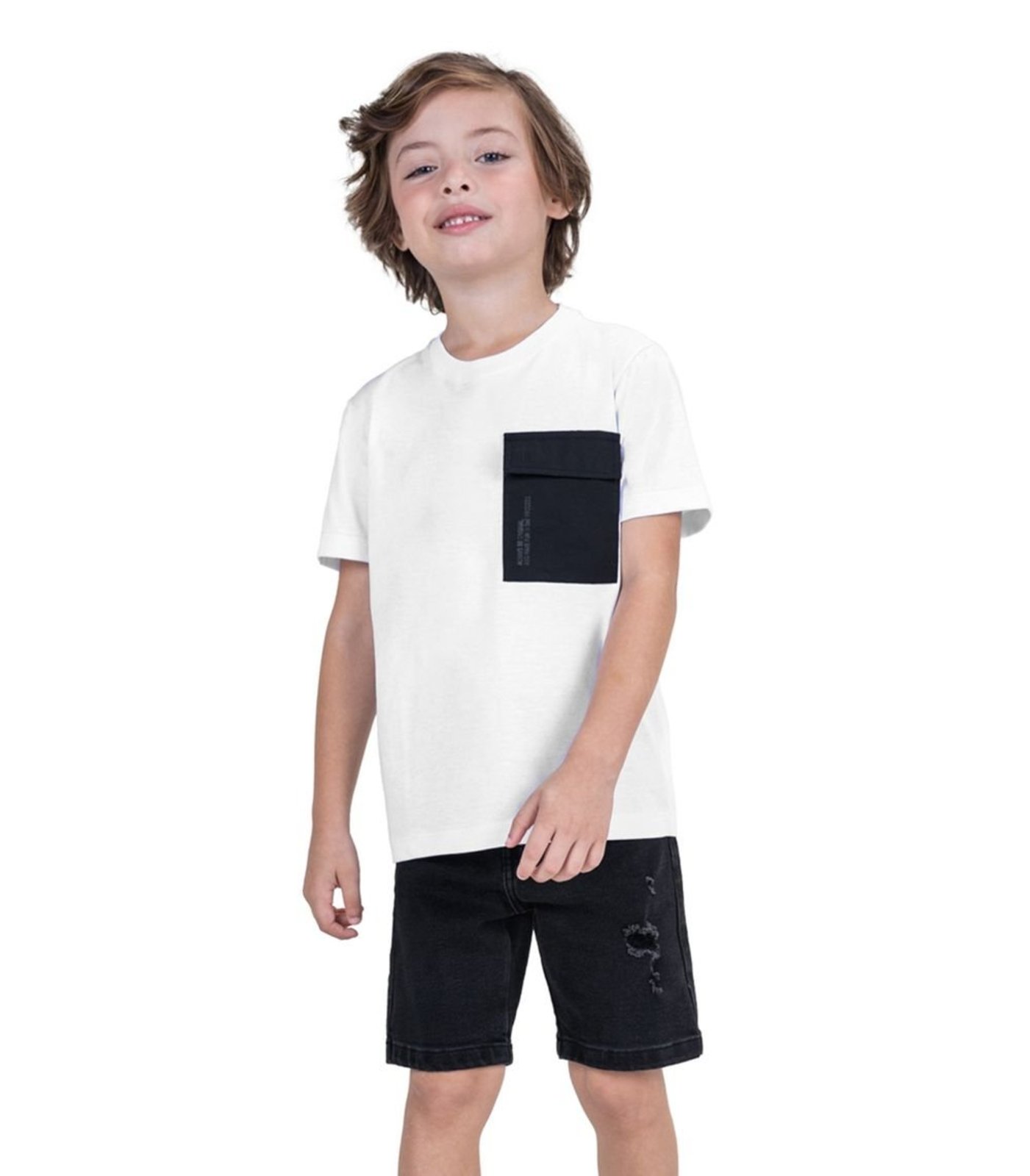 Vista 3 Infantil - Conjunto Camiseta Com Bermuda Trick Nick TRICK NICK JEANS azul TRICK NICK JEANS azul
