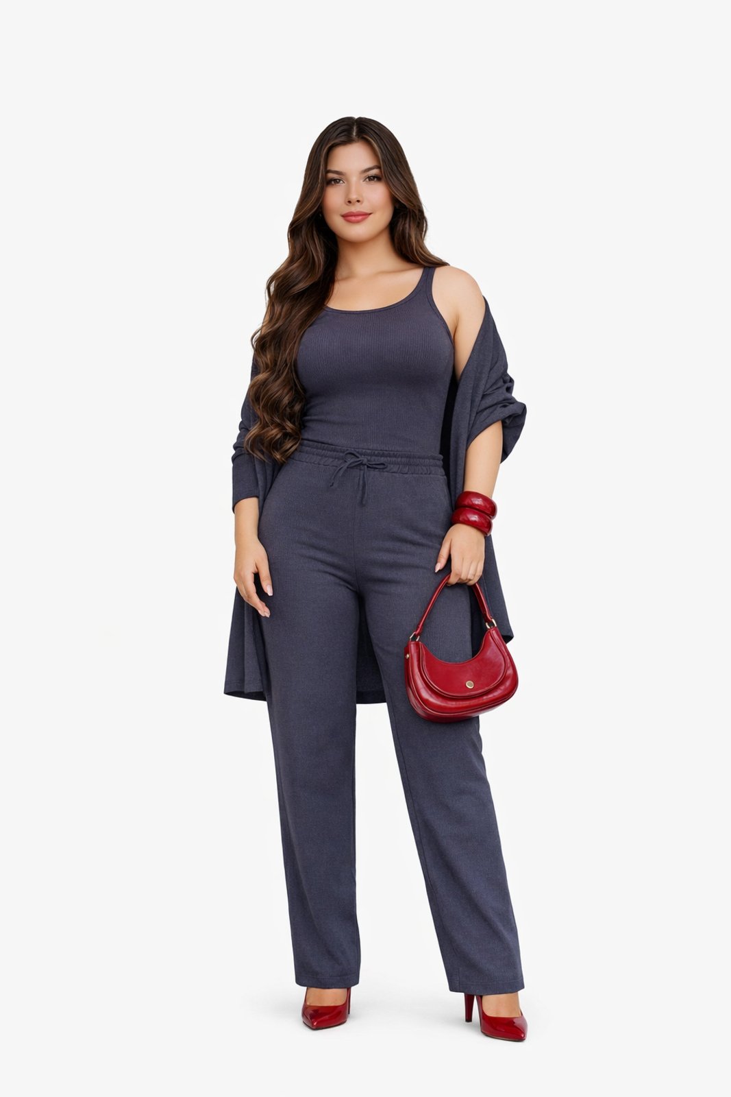 Infantil - Conjunto D Bell Outlet Fashion Canelado Roxo Escuro