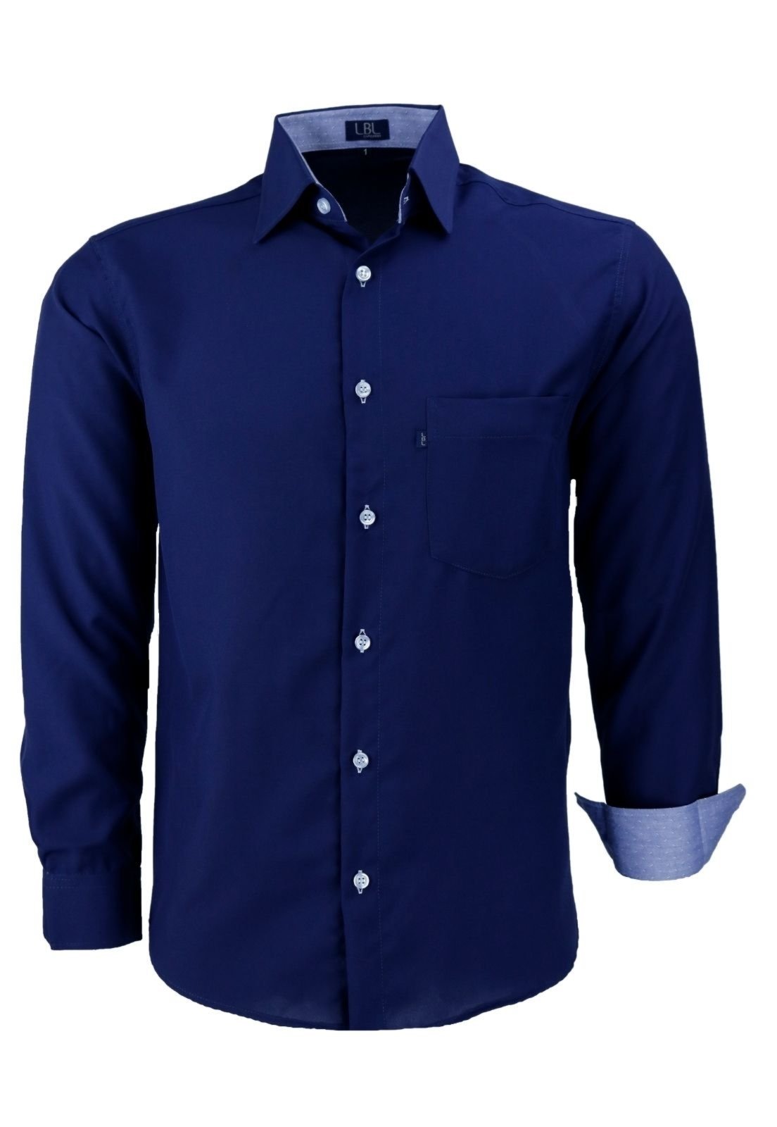 Camisa Manga Longa Lbl Classica Poliester Marinho 1672