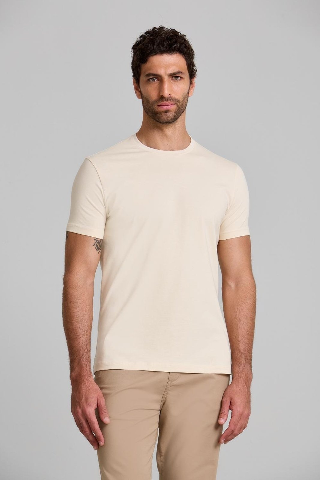 Camiseta Malha Premium Slim Fit, HS2459 Branco