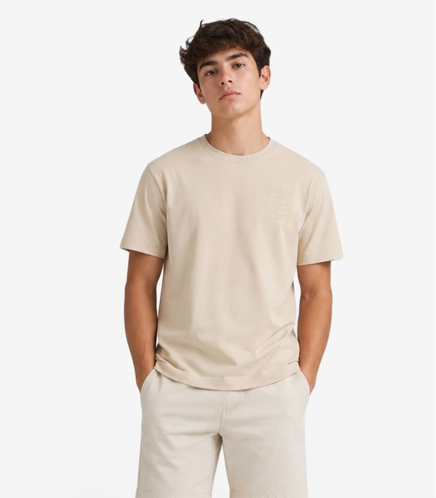 Infantil - Camiseta Masculina Meia Malha Com Estampa Minty Bege