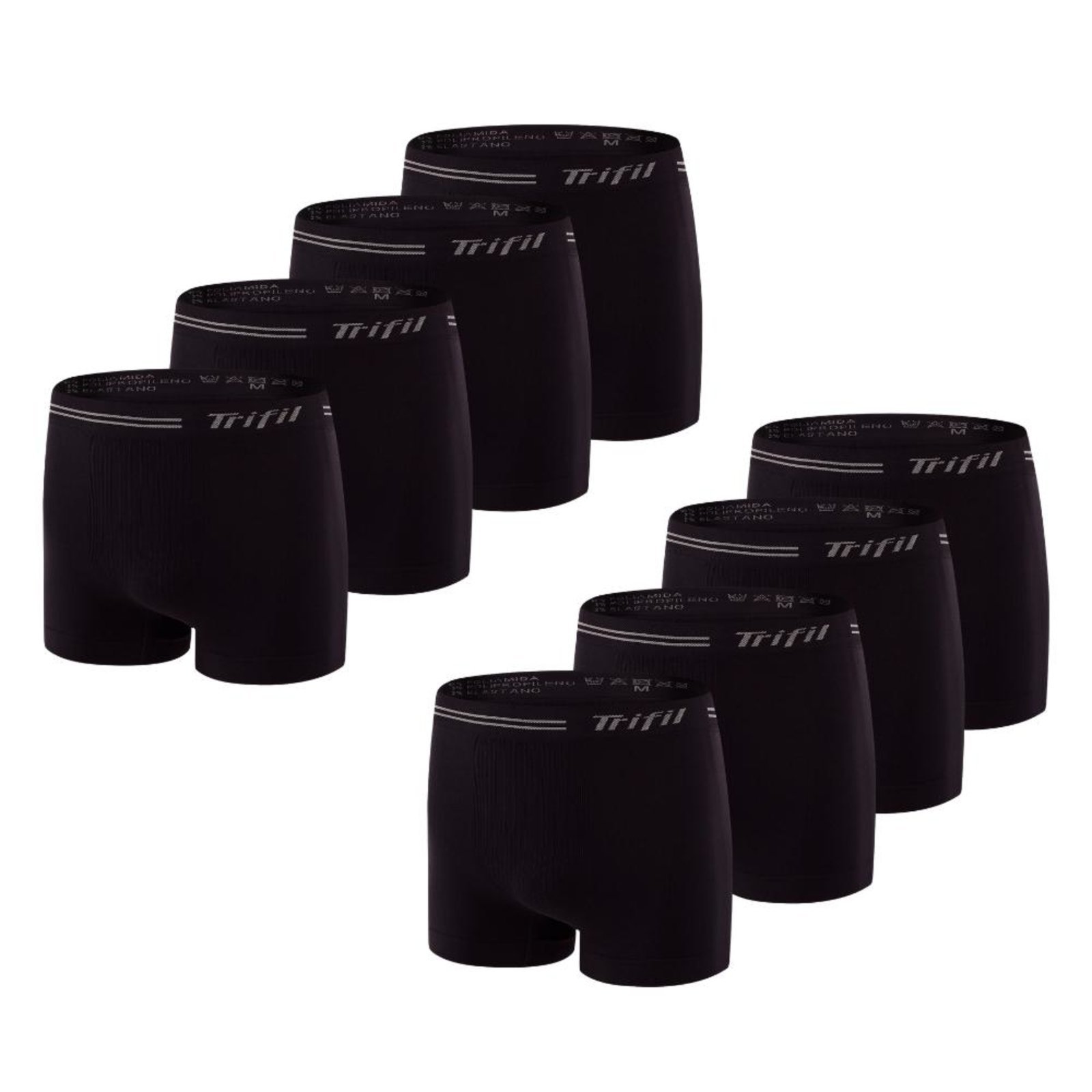 Kit Com 8 Cuecas Box Masculino Trifil Sem Costura Microfibra