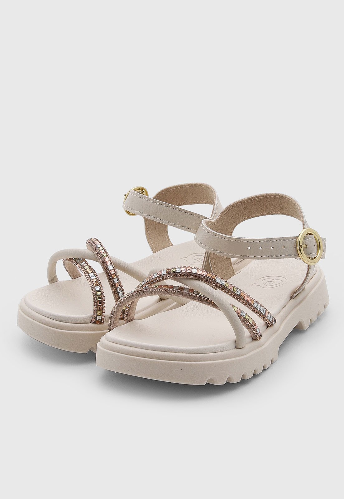 Infantil - Sandália Molekinha Tiras Fivela Bege
