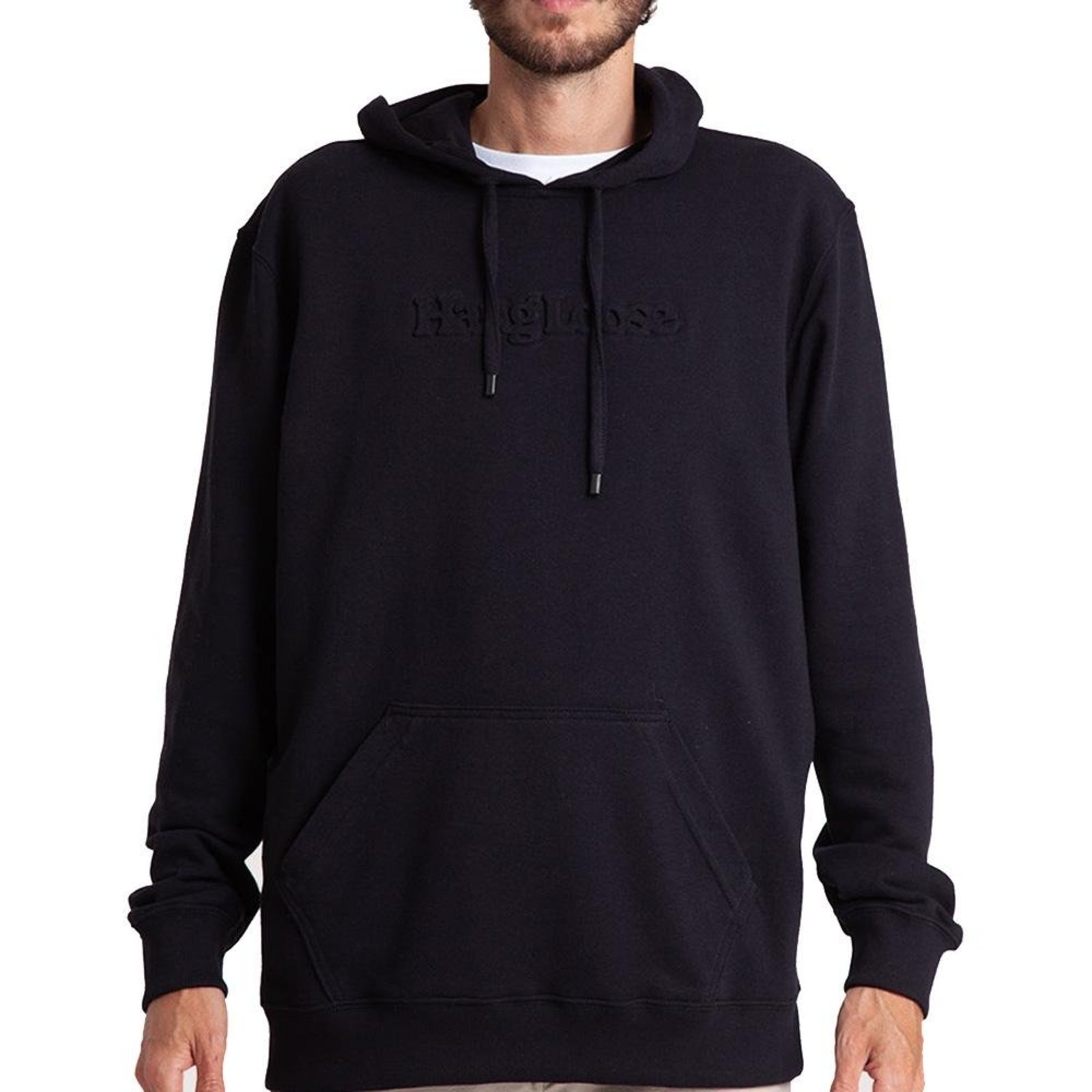 Moletom Hang Loose Canguru Emboss WT26 Masculino Preto
