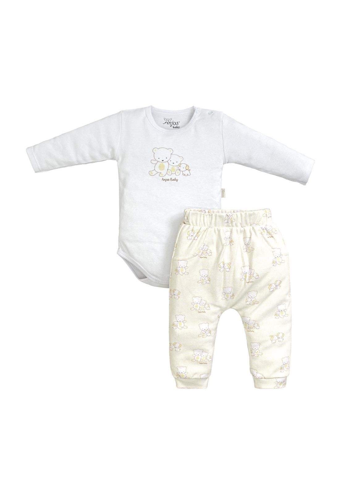Infantil - Conjunto Calça Body Manga Longa Anjos Baby M Branco