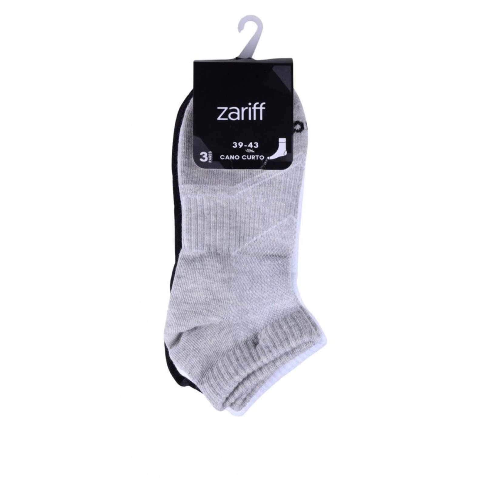 Kit 3 Pares de Meia Cano Curto Zariff 21712 Zariff Preto