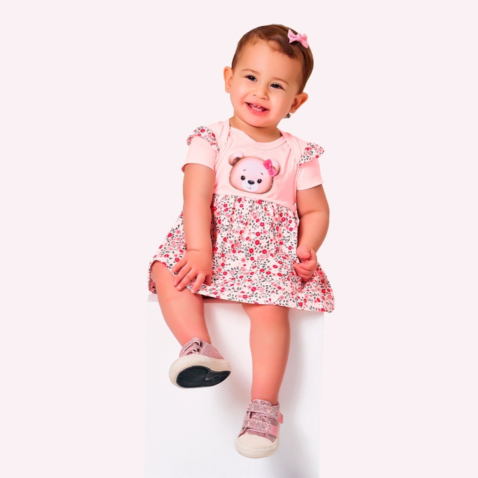 Vista 2 Infantil - Vestido Menina Bordado Kyly laranja Kyly laranja