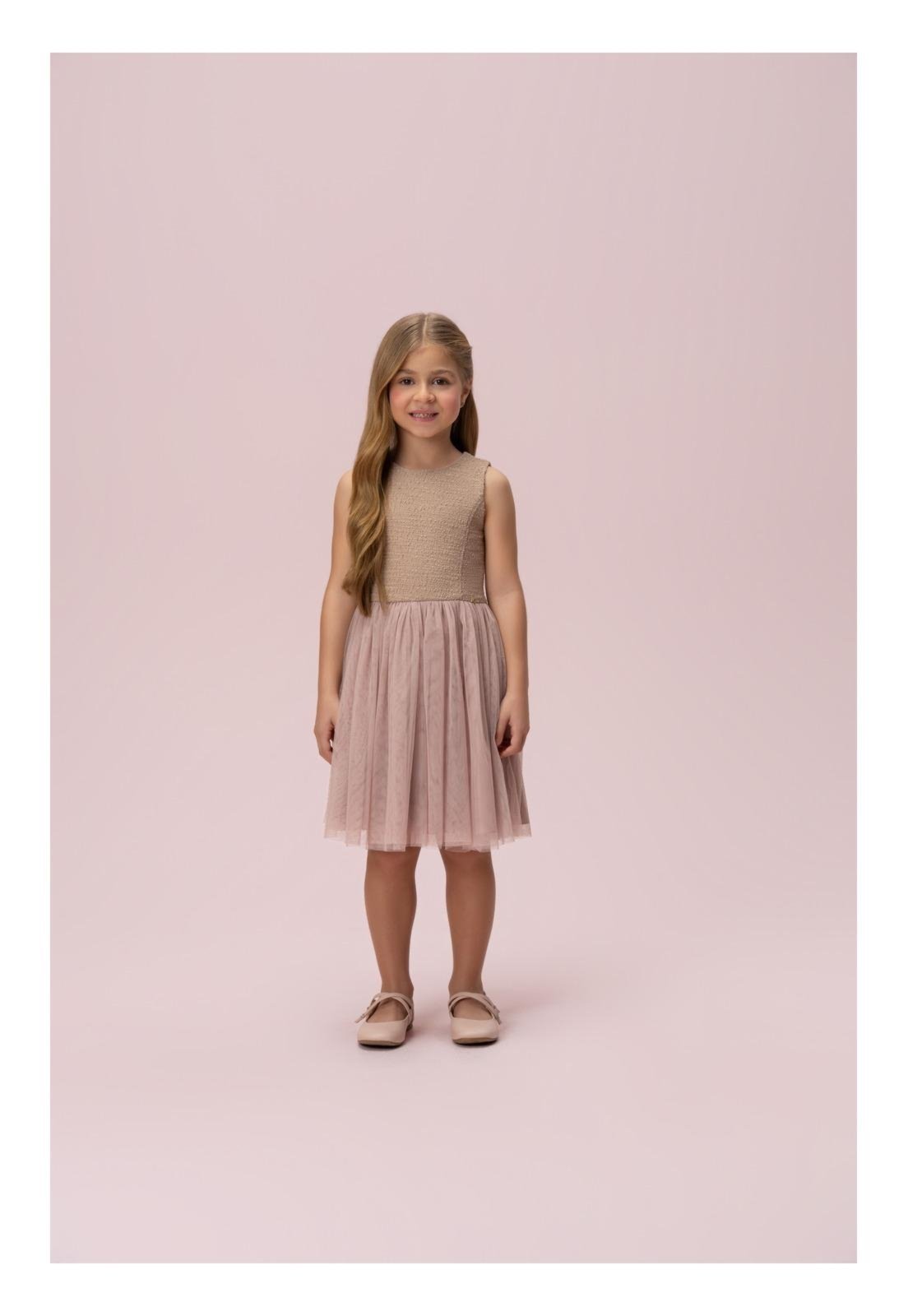Infantil - Vestido de Tule Cru de Alça Petit Cherie 10 Nude
