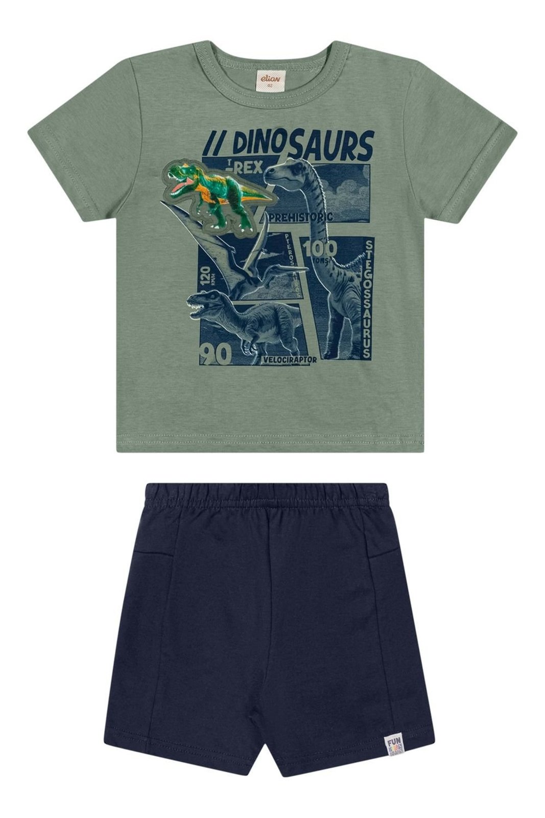 Infantil - Conjunto Menino Interativo Dino Elian Verde