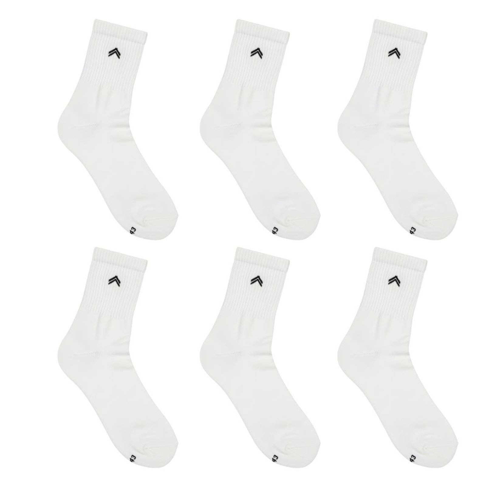 Kit 6 Pares de Meias QLC Sports Algodão UP Urban Cano Médio Branco