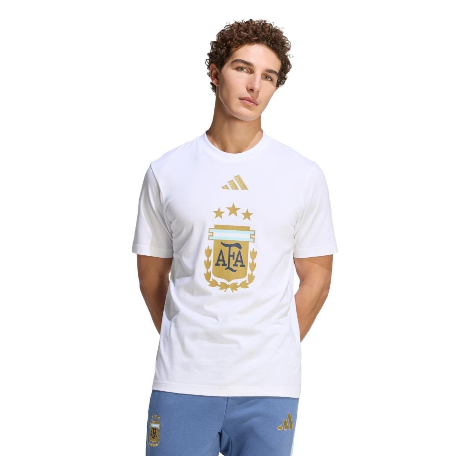 Vista 2 Camisa Estampada Argentina DNA adidas Performance branco Adidas branco