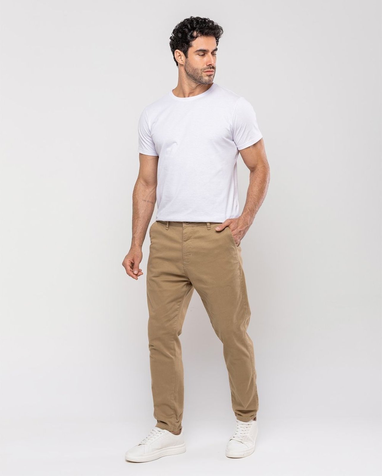 Calça Masculina Chino Cano Curto 11001 Capuccino Consciência