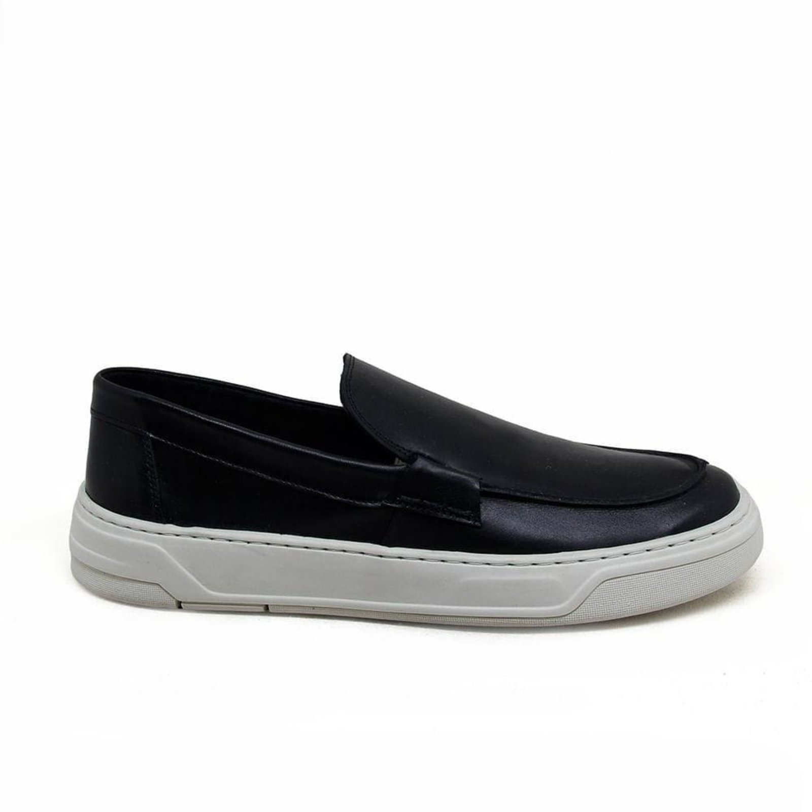 Sapatênis Masculino MIC020 Couro Preto Incolor