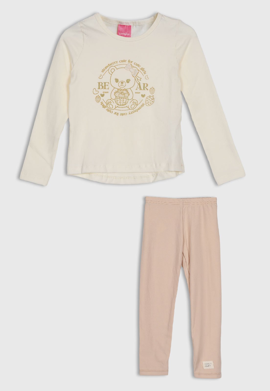 Infantil - Conjunto Longo Kamylus Ursinho Off-white