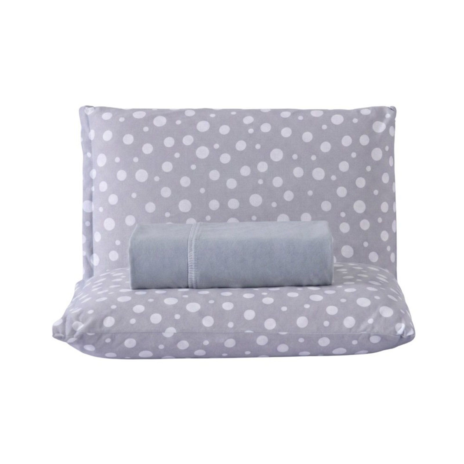 Jogo de Cama Lençol King Poá 100% Algodão Cinza Estampado Bolinha Toque Macio 3 Peças