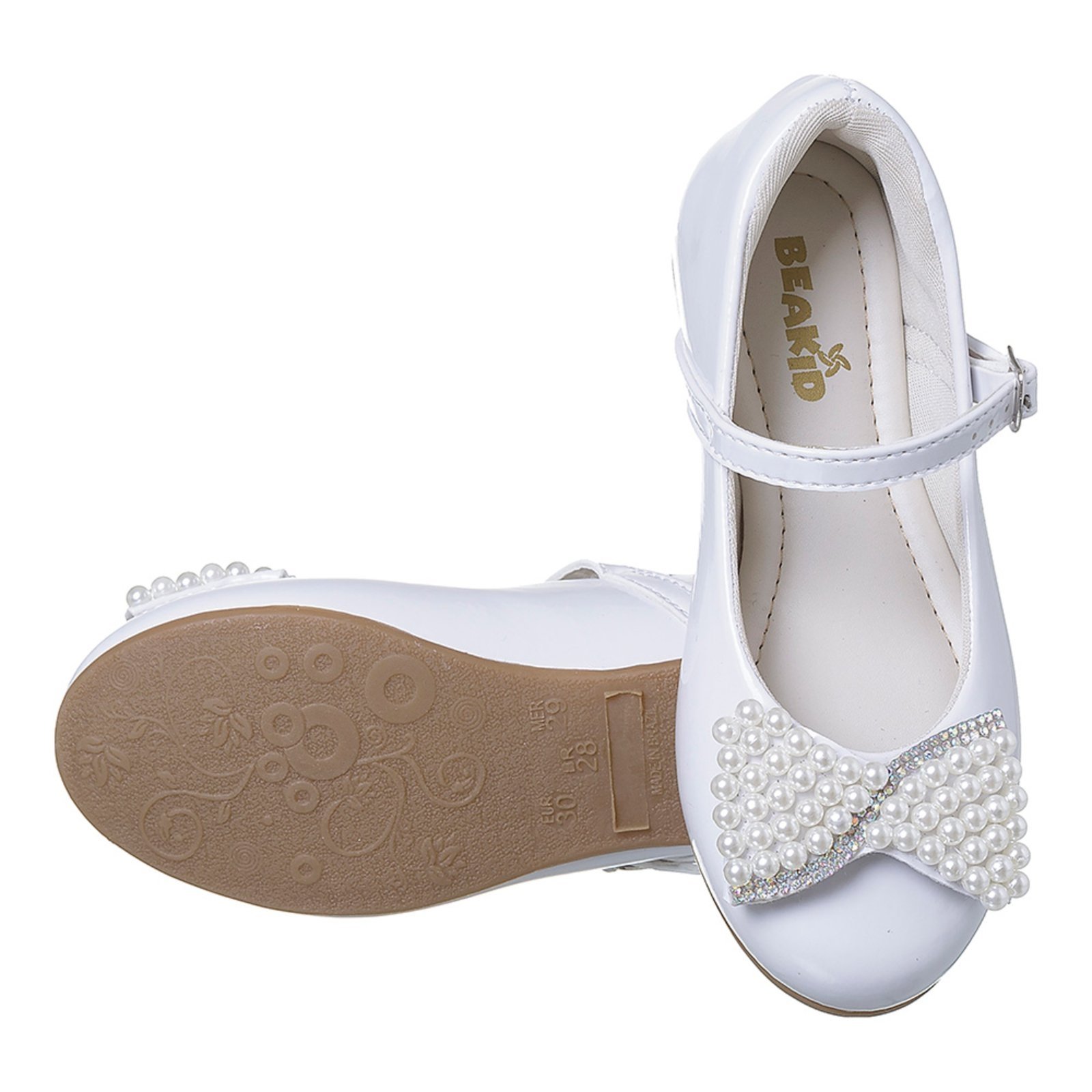 Infantil - Sapatilha Feminina Com Laço Personalizado Menina Branco
