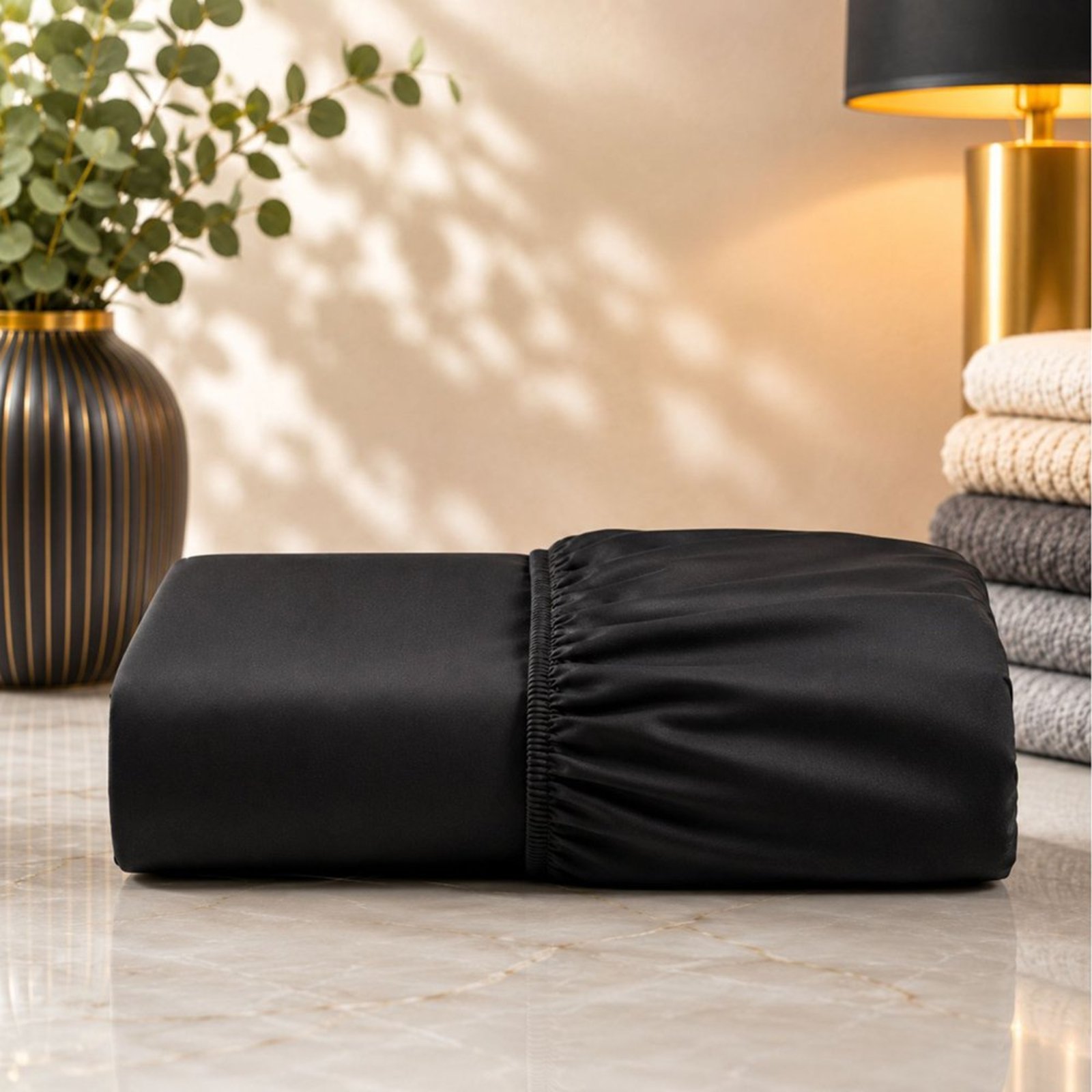 Jogo de Cama Lençol Quality Queen Micropercal 600 fios Macio - Preto