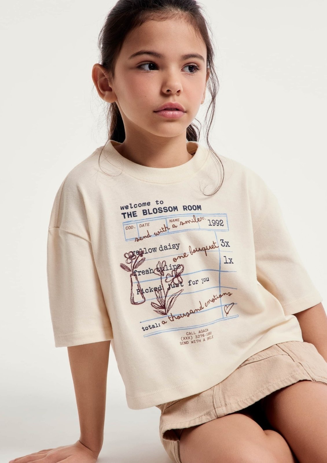 Infantil - Blusa Menina Box Estampada Hering