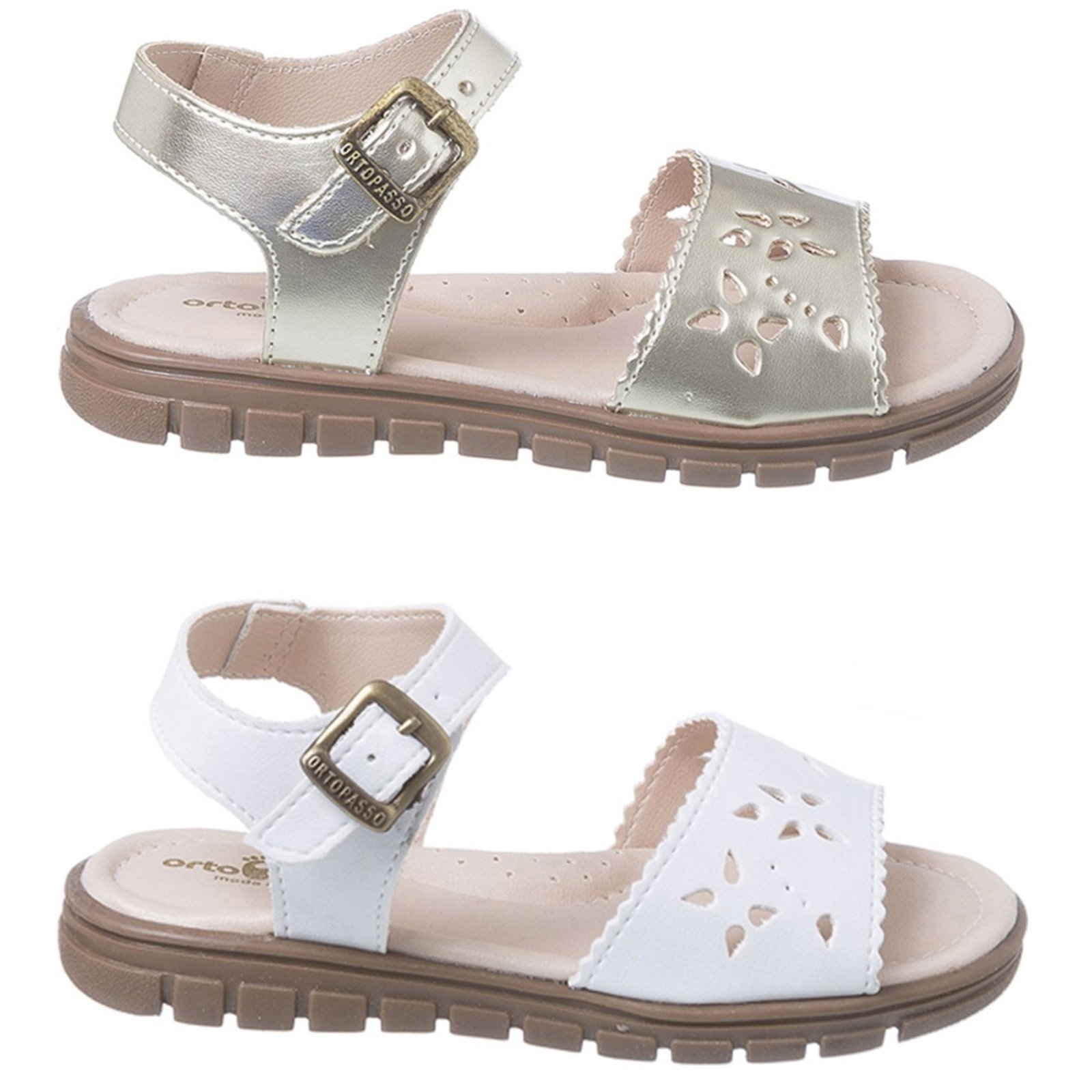 Infantil - Kit com 2 Pares Sandália Ortopasso Anatômica Menina Escolar Básico Infantil - Kit com 2 Pares Sandália Ortopasso Anatômica Menina Escolar Básico
