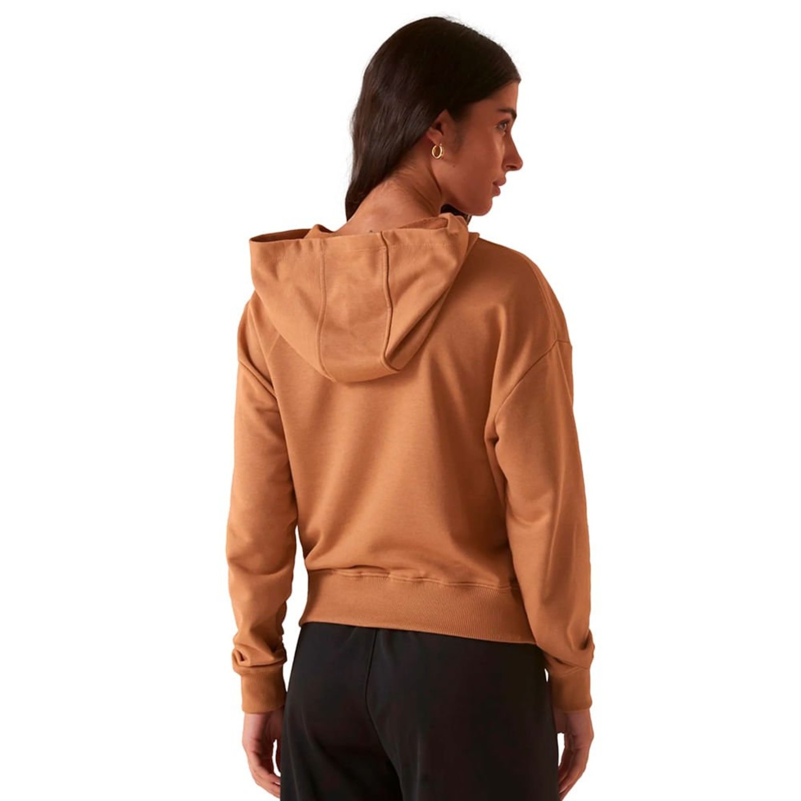 Vista 3 Moletom Feminino Fila Classic Capuz Bordado caramelo Fila caramelo