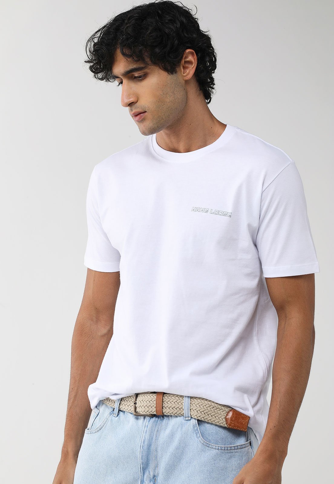 Camiseta Masculina Hang Loose Silk Plátano Branca