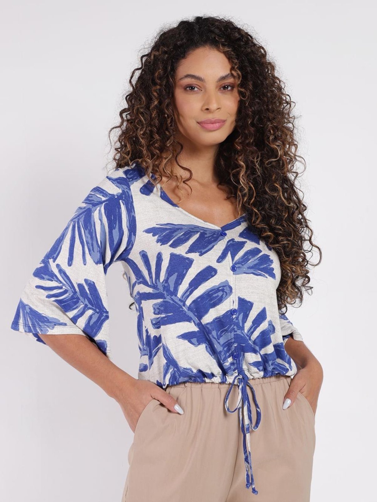 Vista 2 Blusa Manga 3/4 Autentique Feminino AZUL unico azul Autentique unico azul