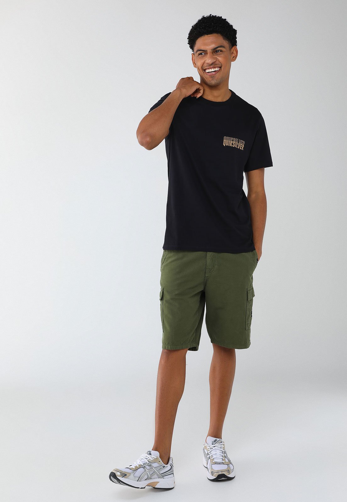 Camiseta Masculina Quiksilver Midi Power Preta