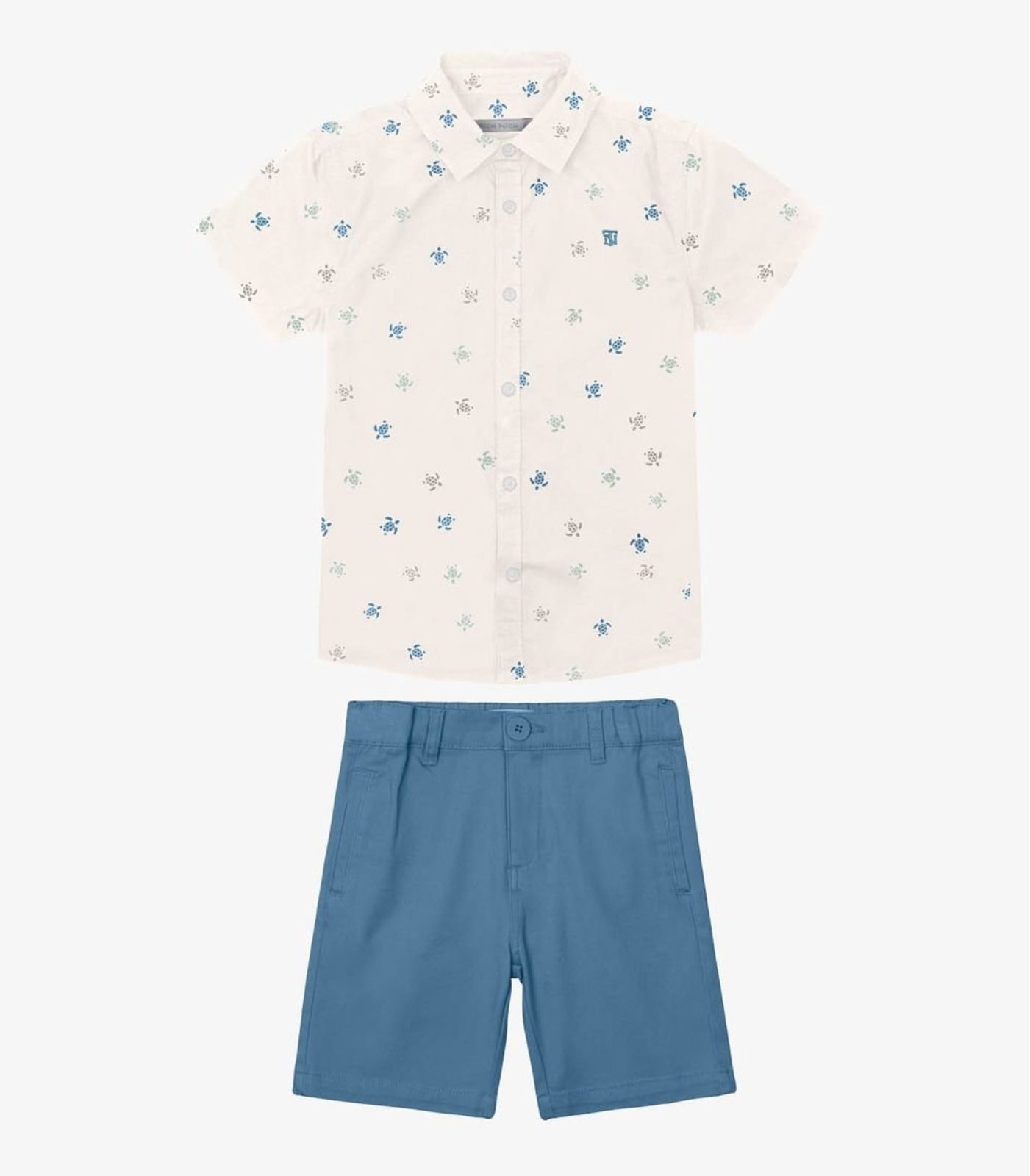 Infantil - Conjunto Camisa Polo Com Bermuda Trick Nick Bege