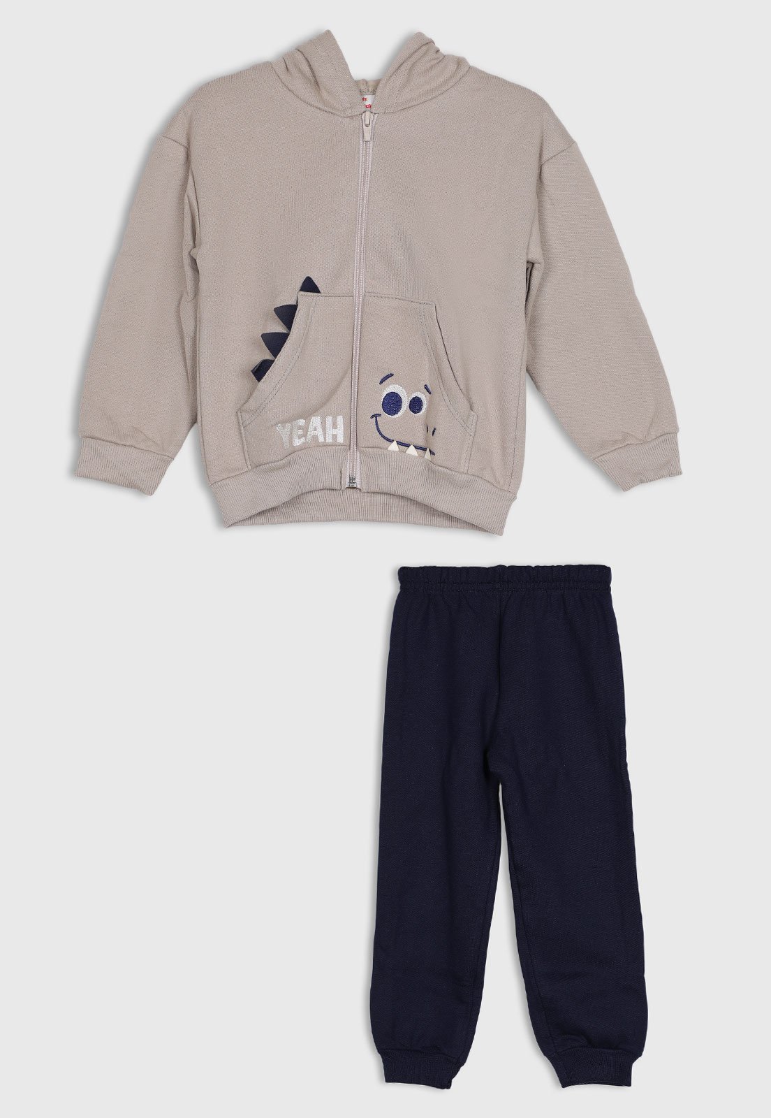 Conjunto Longo Brandili Dinossauro Cinza