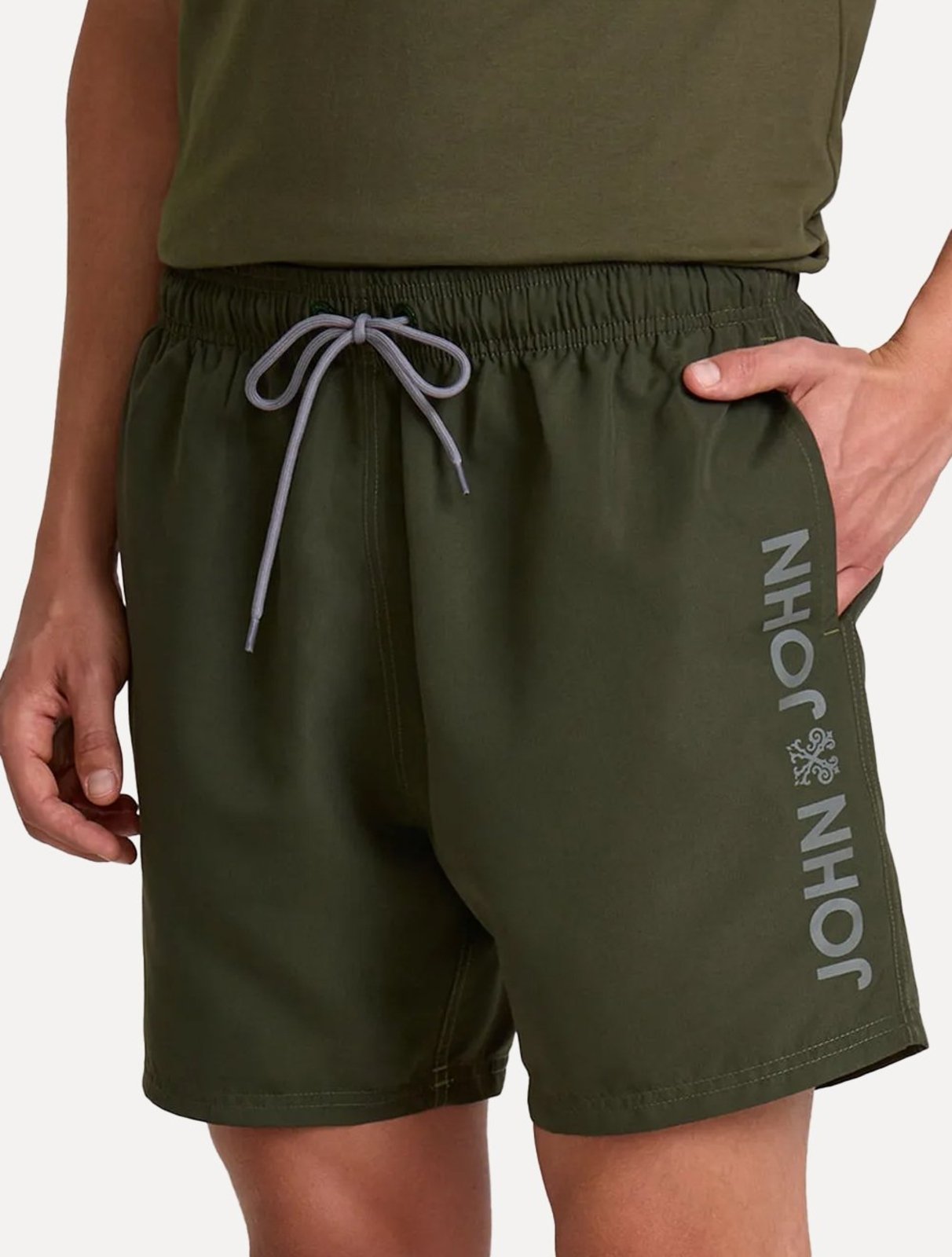 Short John John Masculino Fiji Dark Verde Escuro