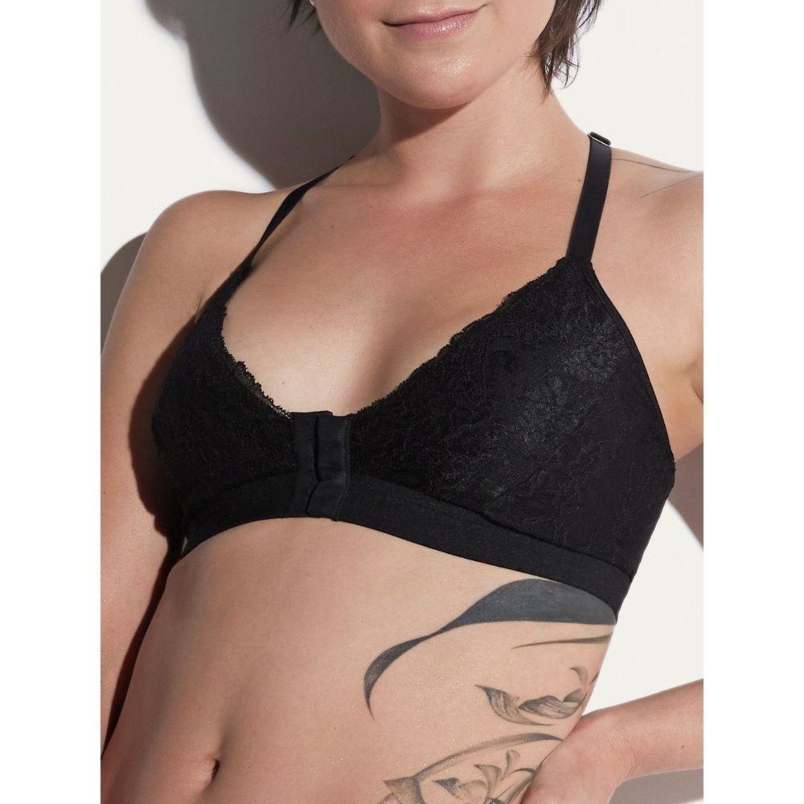 Sutiã Triângulo Sem Bojo Renda Be Kind Oncoguia Preto
