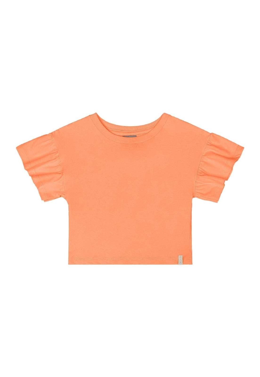 Vista 2 Infantil - Cropped Básico em Meia Malha Menina Quimby roxo Quimby roxo