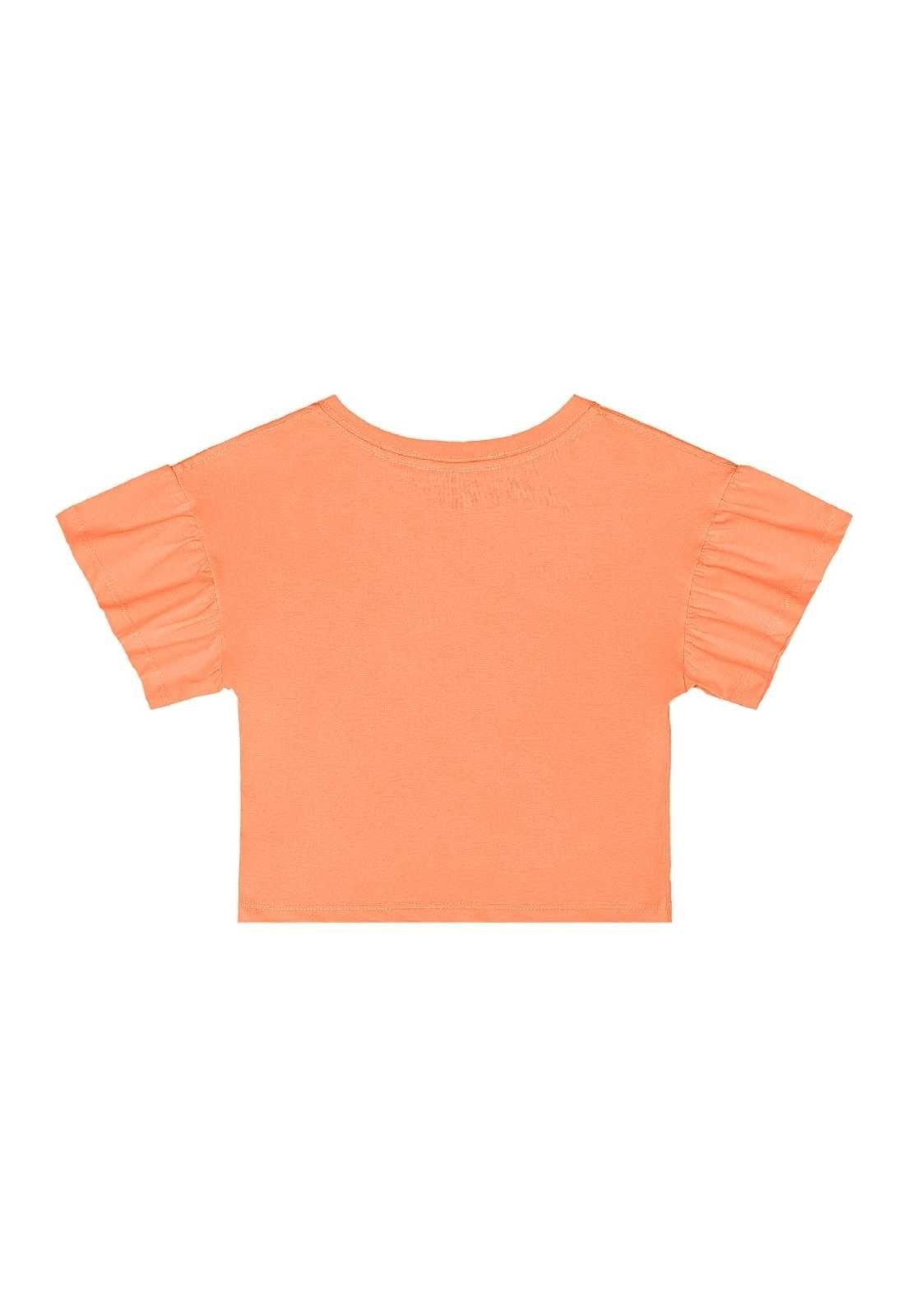 Vista 3 Infantil - Cropped Básico em Meia Malha Menina Quimby roxo Quimby roxo