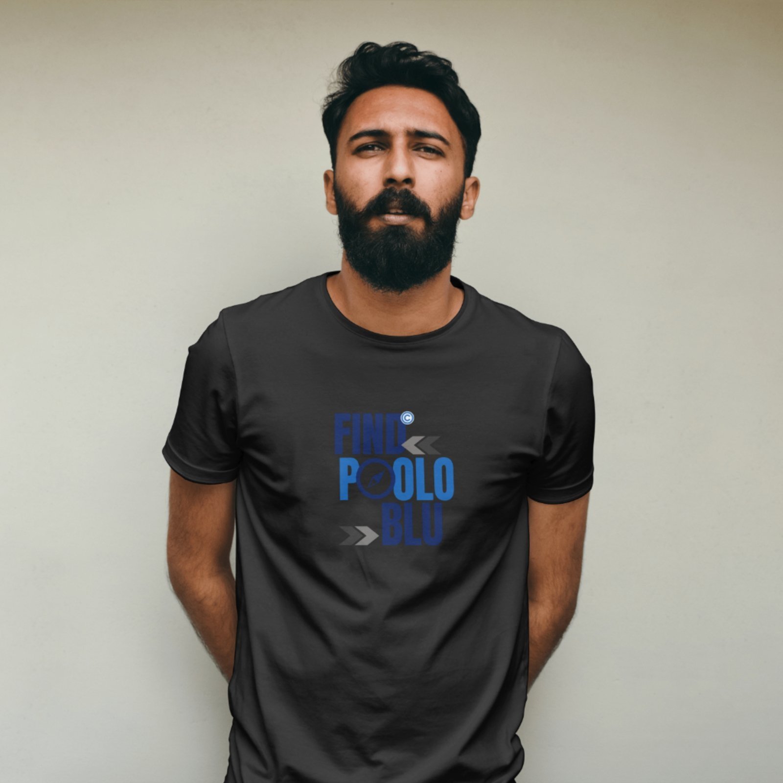 Camiseta Masculina Polo Blu Find Malha Algodão Preta do P ao G1