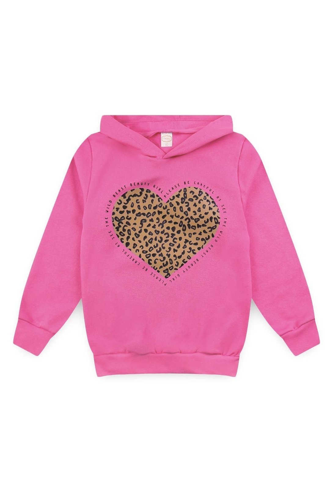 Infantil - Blusa Moletom Menina c/ Capuz Wild Beast Beauty