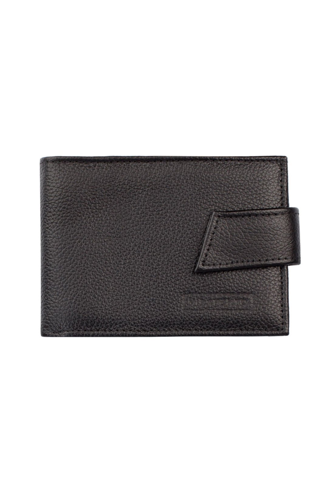 Vista 2 Carteira Vira Vento Masculina De Couro Floater Com Botão Matt 8,5x11,5cm - Preta café Vira Vento café
