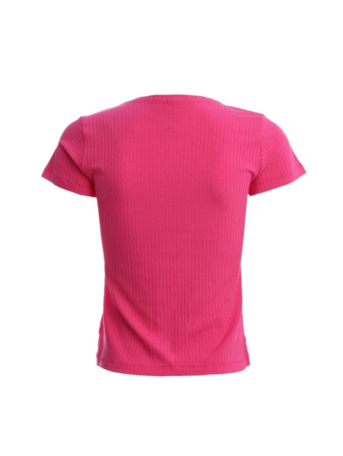 Vista 3 Blusa Manga Curta Canelada Feminina PINK Bright Girl'S rosa pink Bright Girl'S rosa pink