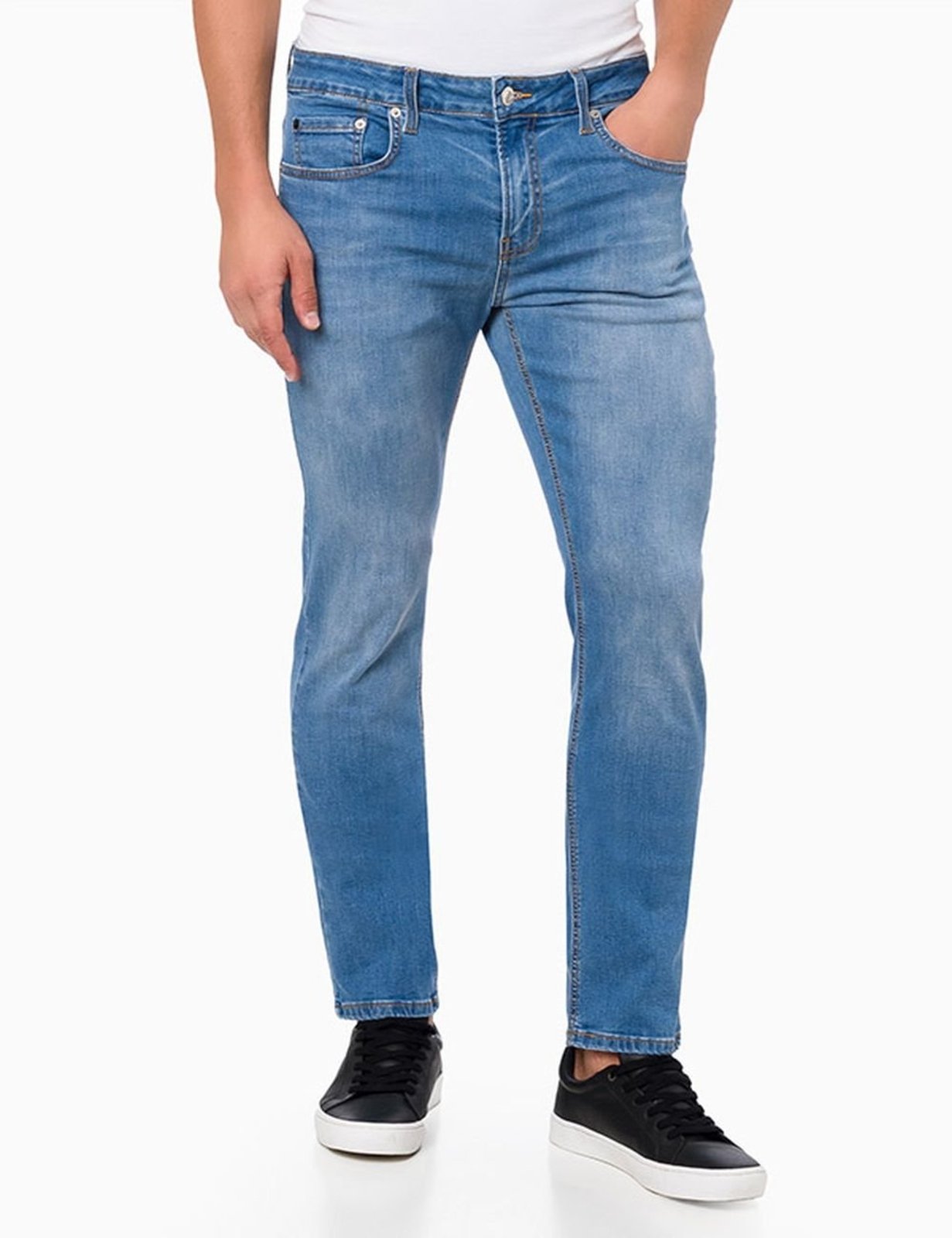 Calça Jeans Masculina Amaciada Skinny Cintura Baixa Calvin Klein Jeans - Azul Claro Calvin Klein Jeans