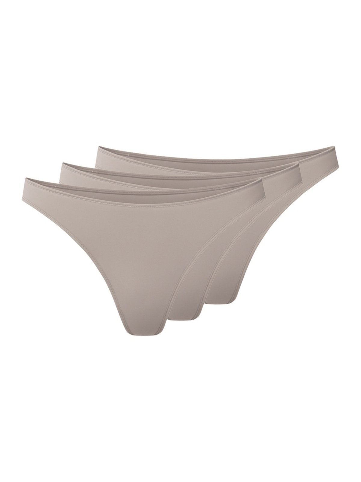 Vista 2 Kit com 3 Calcinhas Tanga Liz 50374 bege Liz bege