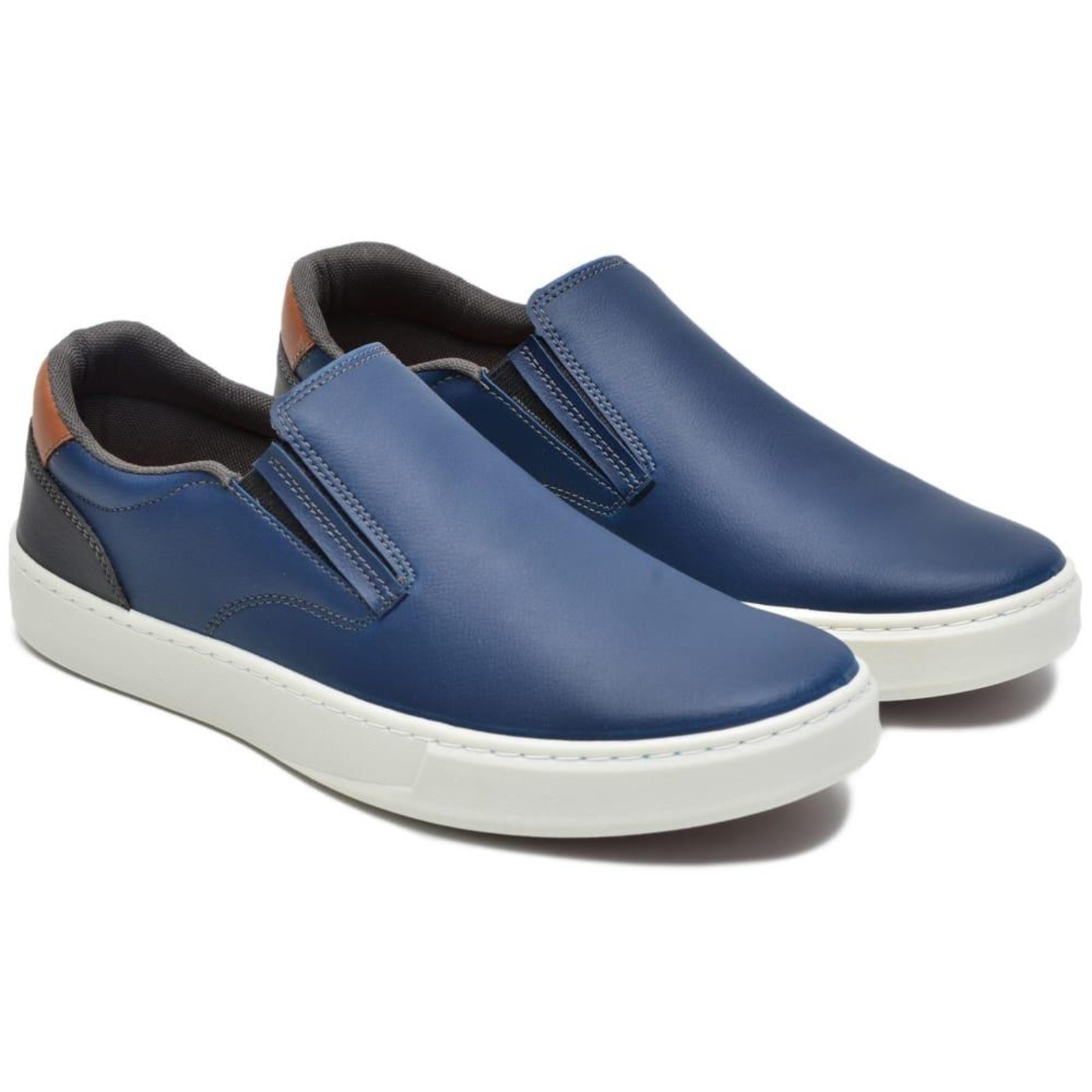 Sapato Masculino Casual Veritimo Tênis Slip On Sapatenis Conforto Leve Azul Marinho