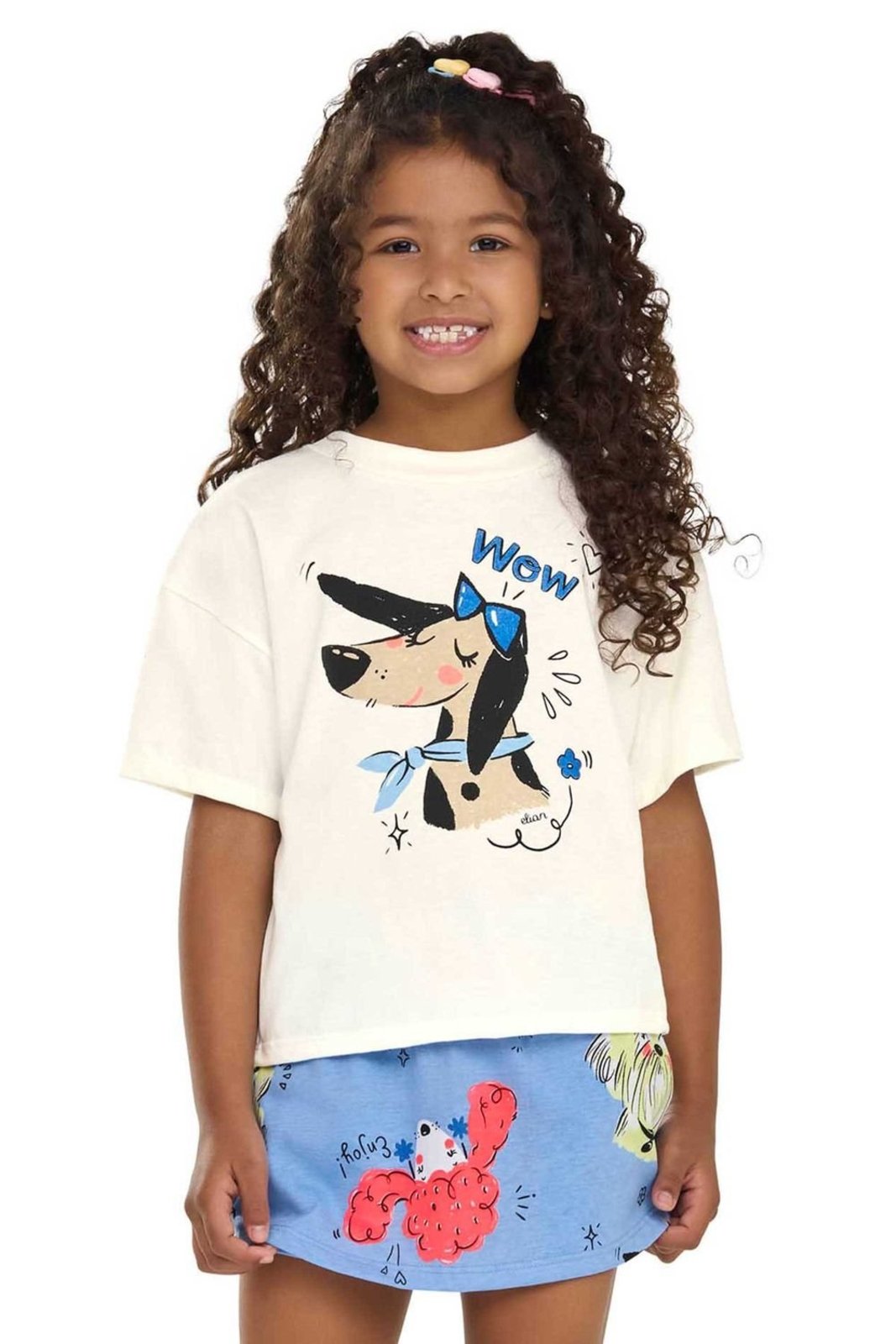 Infantil - Conjunto Menina Estampa Lúdica Elian Bege