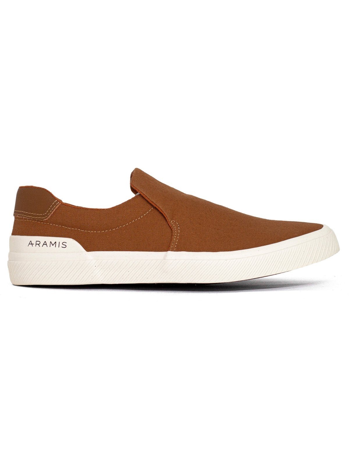 Tênis Masculino Slip On Aramis Daily Slip Canvas Casual Elástico Confortável AM037 Marrom Camel